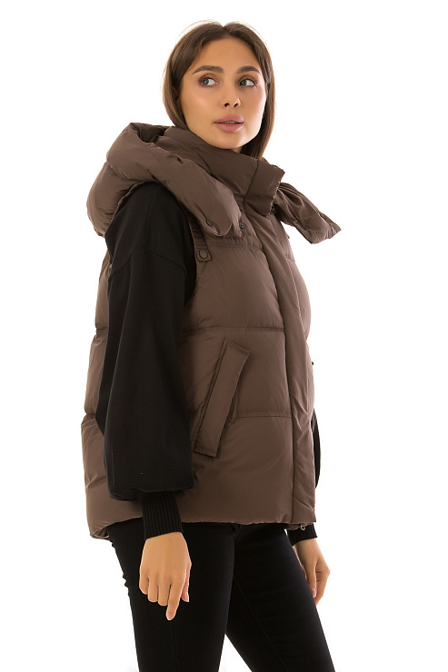 TOWMY 2342 КОРИЧНЕВЫЙ Жилет женский TOWMY цвет Коричневый