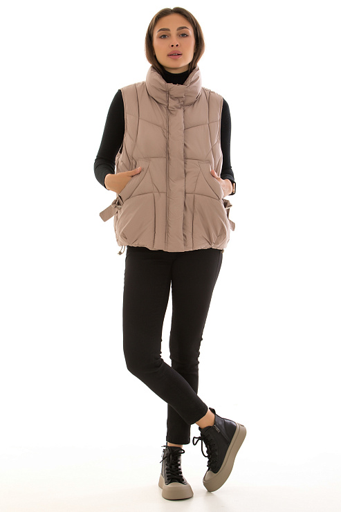 CHEERDUCK/2025 G-313 БЕЖЕВЫЙ Жилет женский CHEERDUCK цвет Бежевый