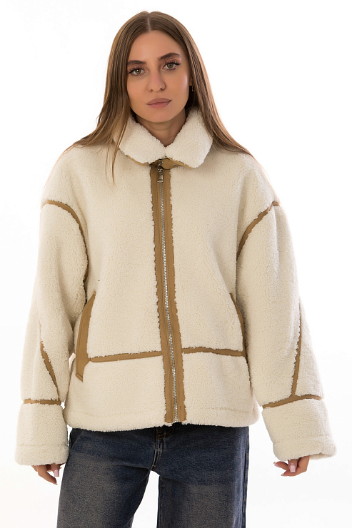 CHEERDUCK/2025 F25023 КОРИЧНЕВЫЙ Дубленка женская CHEERDUCK цвет Коричневый