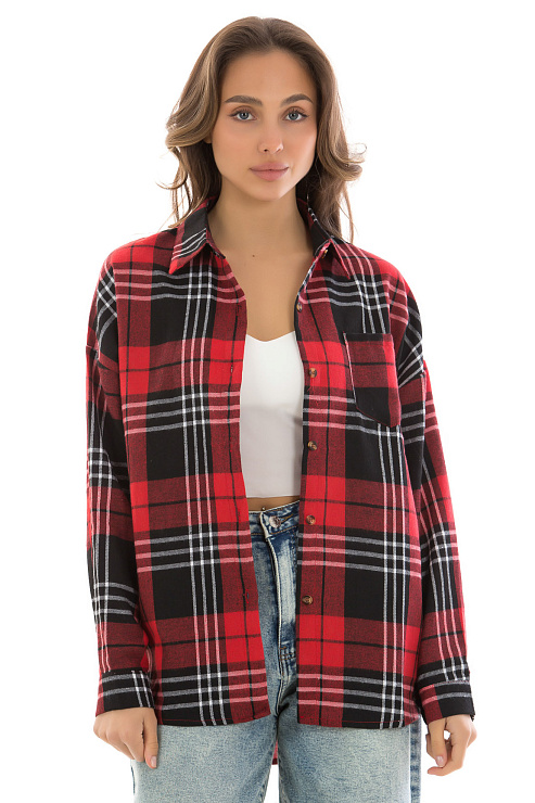 Fashion R-9058 КРАСНЫЙ Рубашка женская FASHION цвет Красный