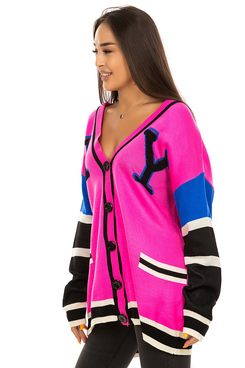 CHEERDUCK 7003 ФУКСИЯ Кардиган женский CHEERDUCK цвет Фуксия