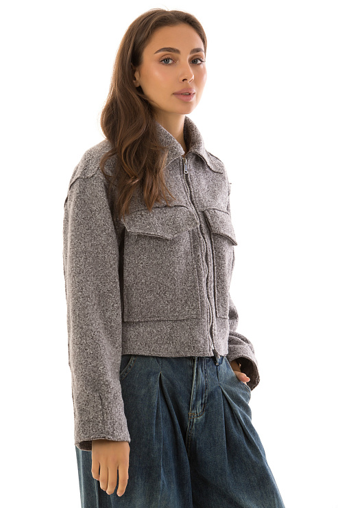 CHEERDUCK/2C19 219 СЕРЫЙ Бомбер женский CHEERDUCK цвет Серый