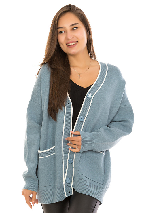CHEERDUCK/11011 2395 ГОЛУБОЙ Кардиган женский CHEERDUCK цвет Голубой