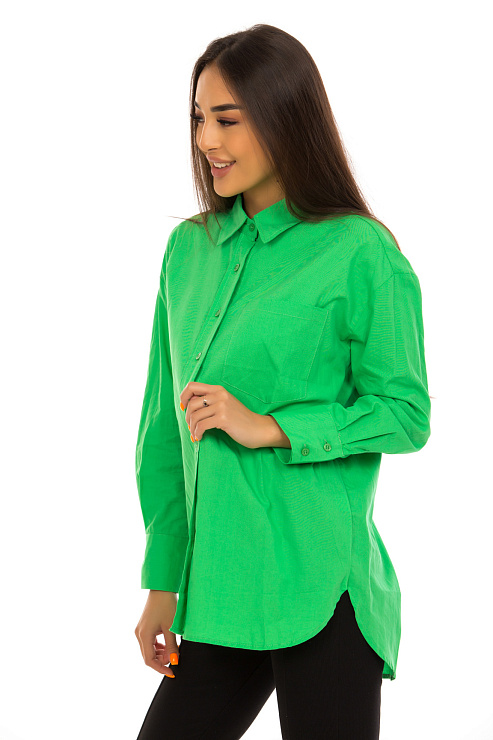 CHEERDUCK/2C19 263-1 ЗЕЛЕНЫЙ Рубашка женская CHEERDUCK цвет Зеленый
