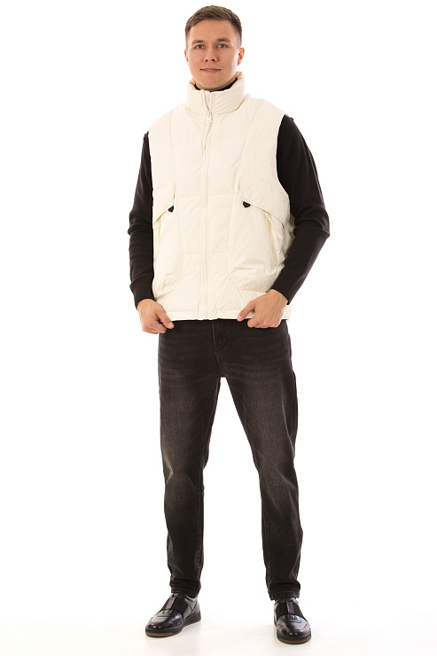 CHEERDUCK/4070 12 БЕЖЕВЫЙ Жилет мужской CHEERDUCK цвет Молочный