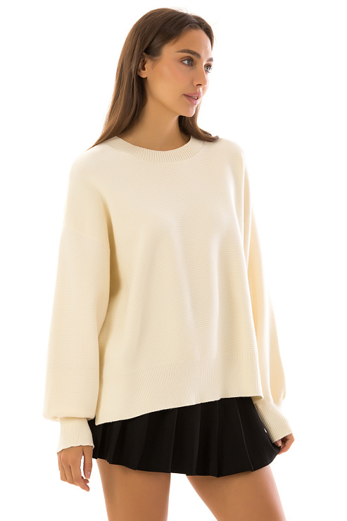 CHEERDUCK/11011 55009 БЕЖЕВЫЙ Свитер женский CHEERDUCK цвет Молочный