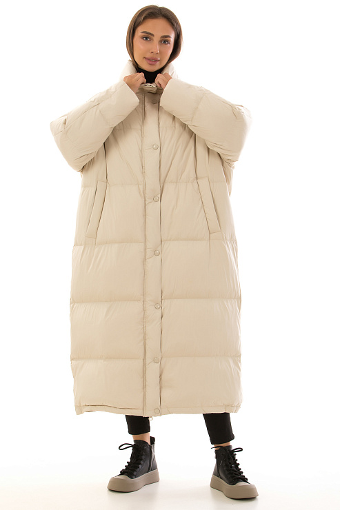 CHEERDUCK/2030 2337 БЕЖЕВЫЙ Пуховик женский CHEERDUCK цвет Молочный