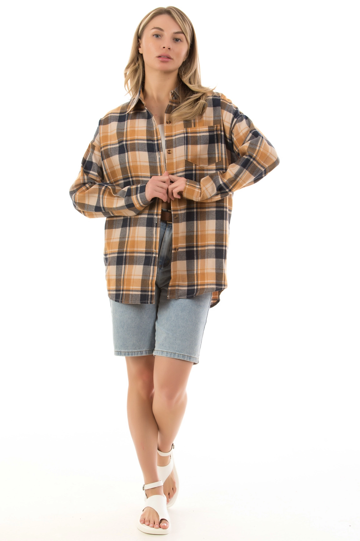 Fashion R-9058 СВ.КОРИЧ Рубашка женская