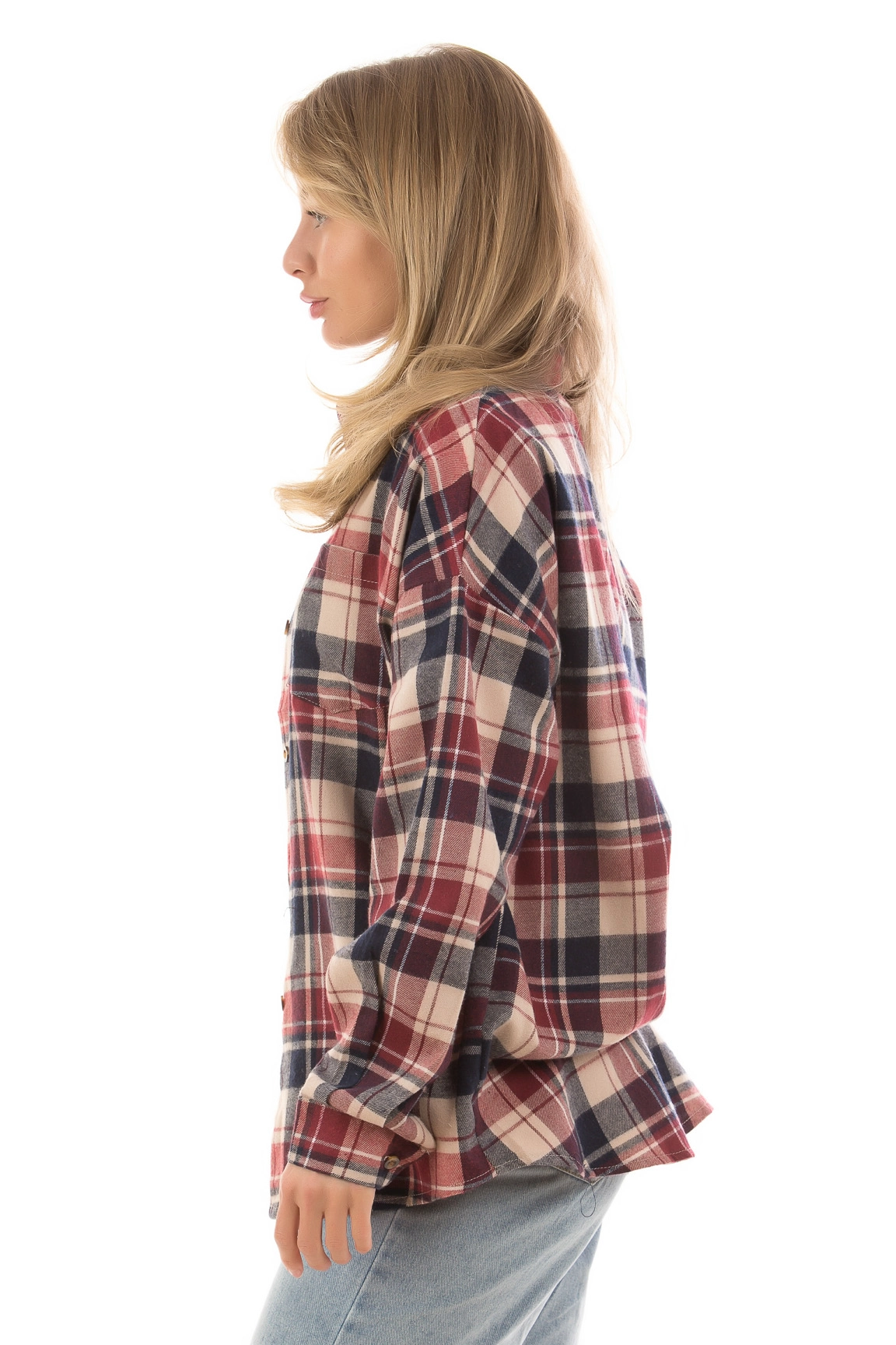 Fashion R-9058 БОРДОВЫЙ Рубашка женская