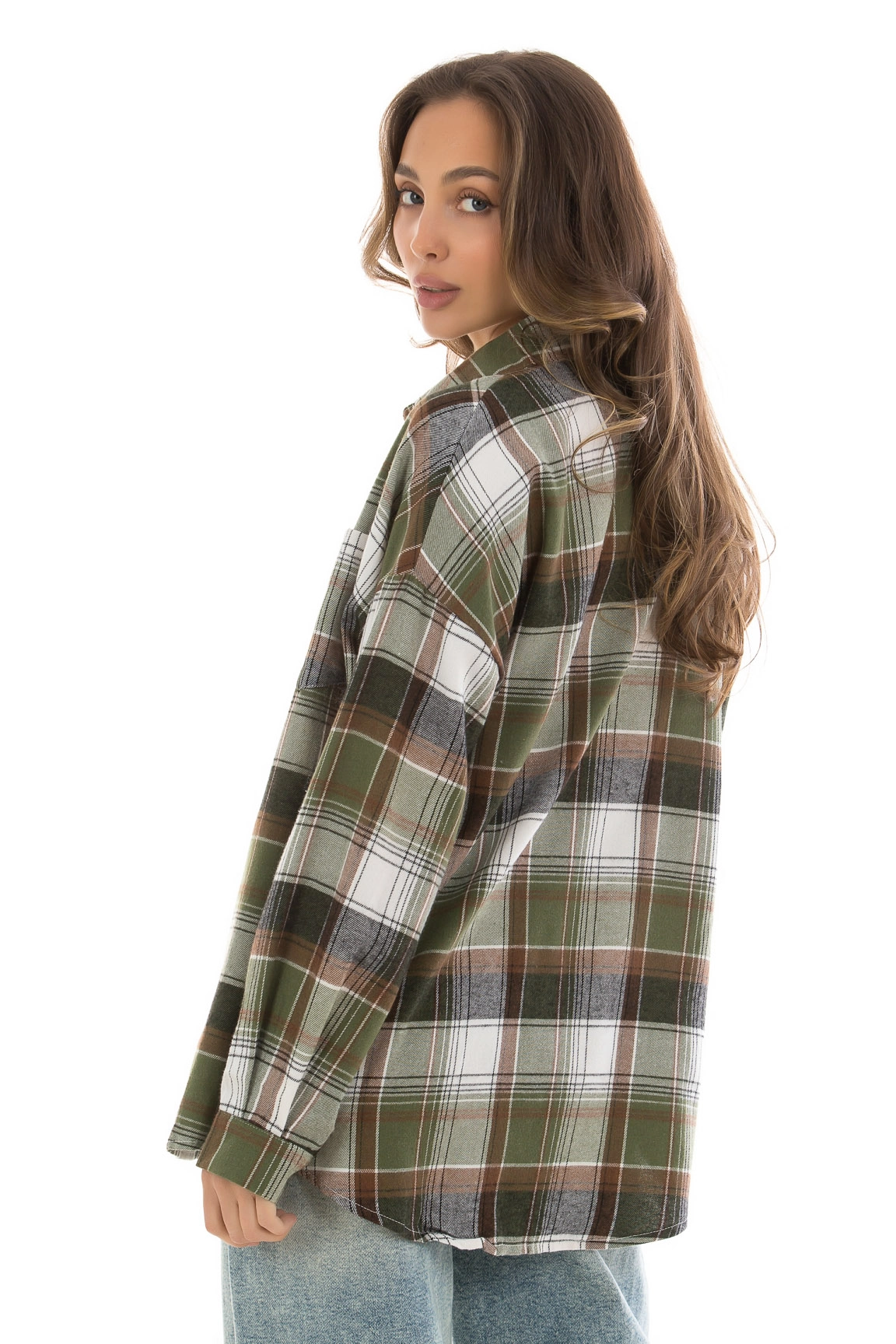 Fashion R-9058 ЗЕЛЕНЫЙ Рубашка женская