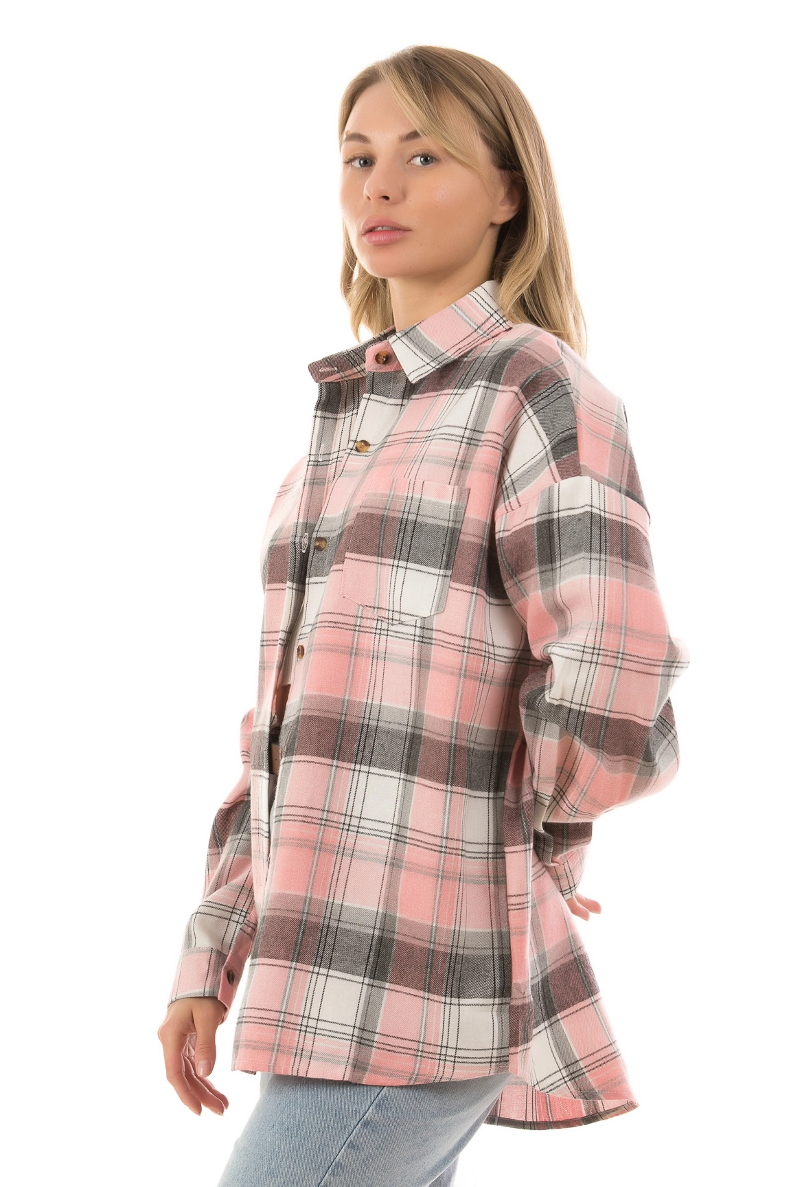 Fashion R-9058 ЧЕРН/РОЗ Рубашка женская