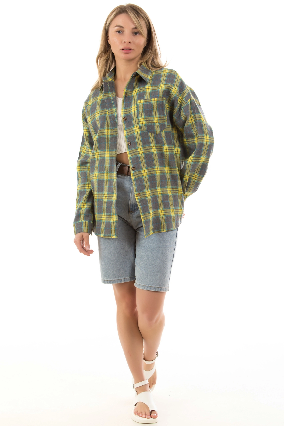 Fashion R-9058 ЖЕЛТЫЙ Рубашка женская